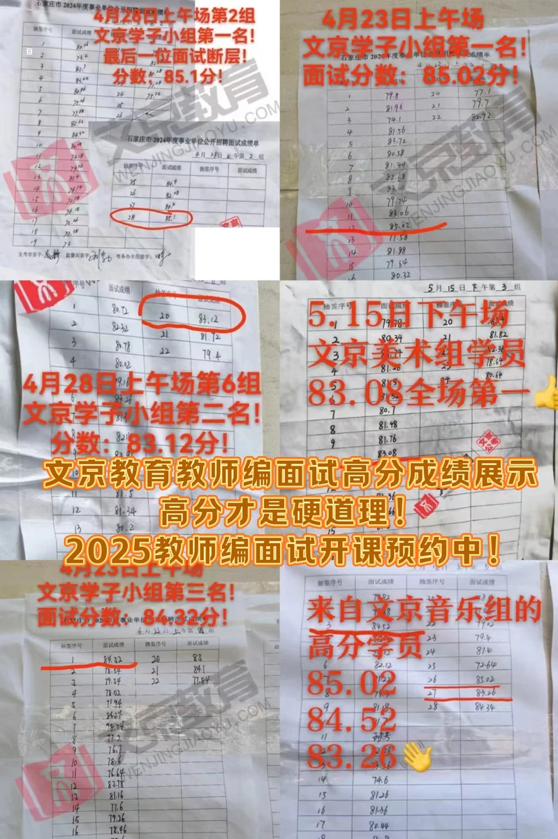 世纪文京河北分公司 学员成绩与反馈记录