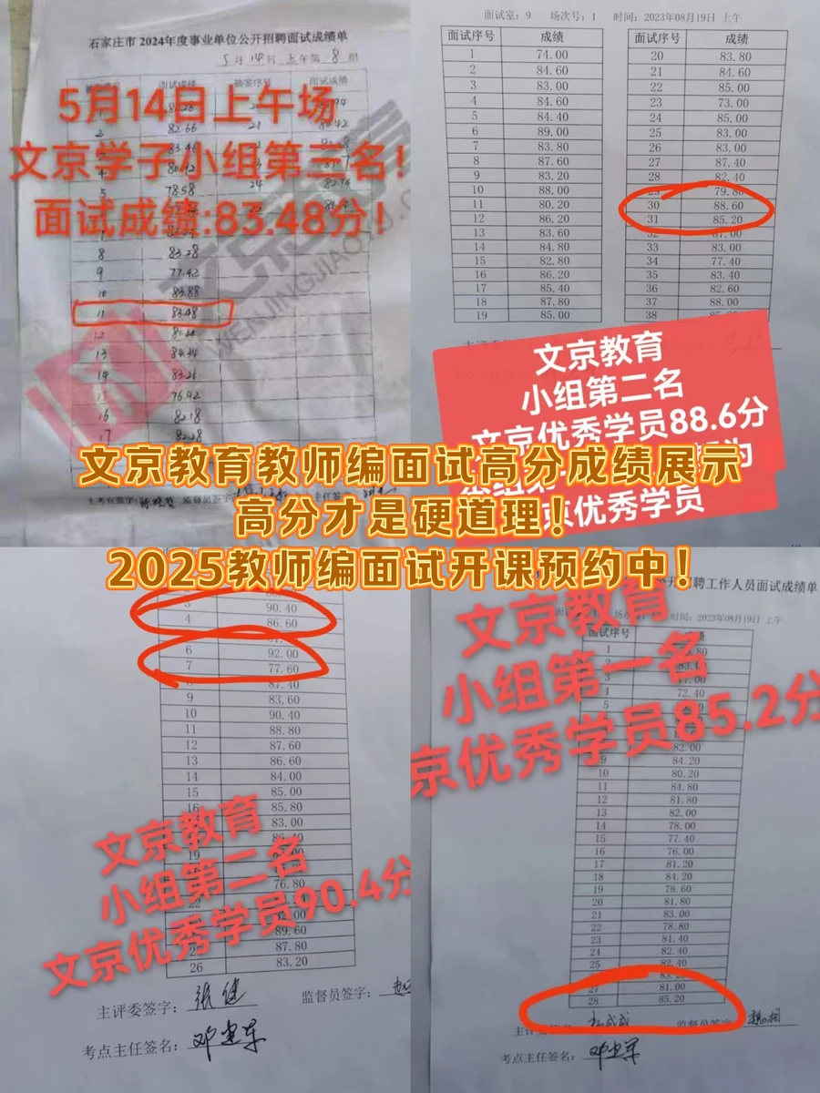 世纪文京河北分公司 学员成绩与反馈记录